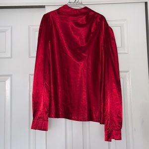 Shein silk red shirt